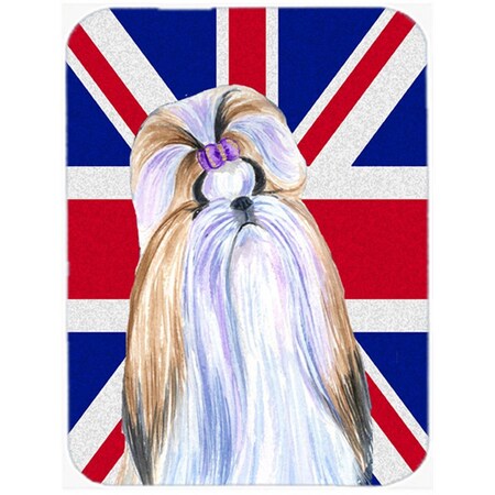 Skilledpower 7.75 x 9.25 In. Shih Tzu With English Union Jack British Flag Mouse Pad, Hot Pad Or Trivet SK631713